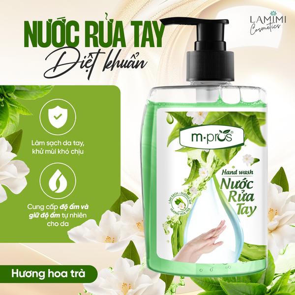  Nước Rửa Tay Diệt Khuẩn M.pros – Hoa Trà Trắng 
