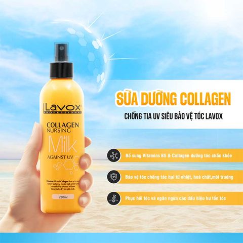  Xịt Dưỡng Collagen Lavox - Ngăn Ngừa Tia UV & Bảo Vệ Tóc 