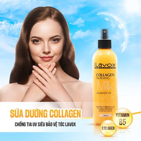  Xịt Dưỡng Collagen Lavox - Ngăn Ngừa Tia UV & Bảo Vệ Tóc 