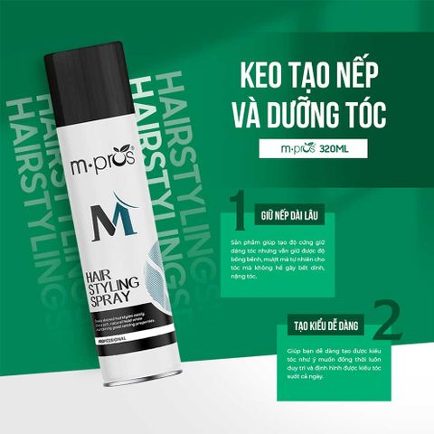  Keo Tạo Nếp Tóc Và Dưỡng Tóc M.pros 320ml 