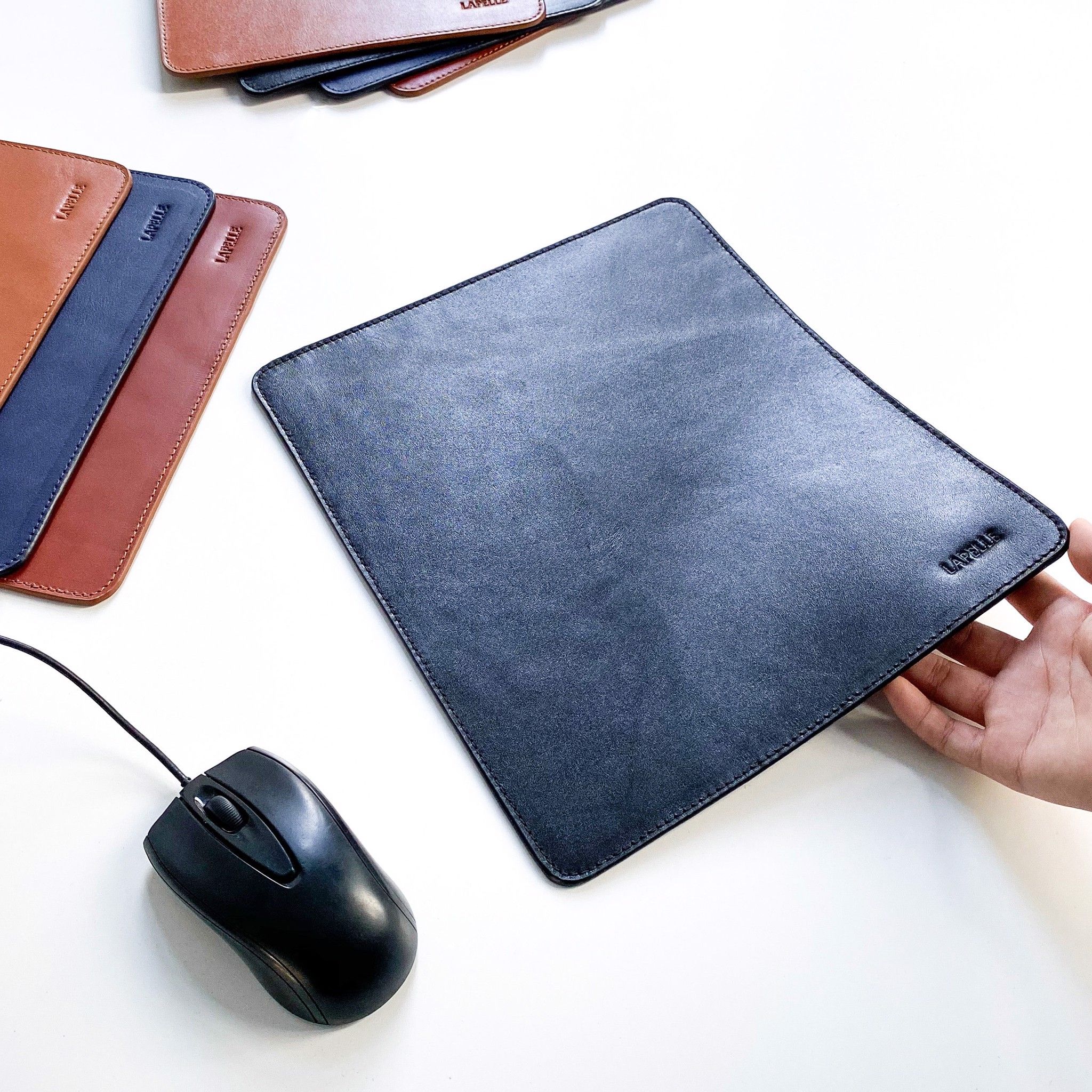  Bàn di chuột, miếng lót chuột bằng da bò thật kích thước 21.5 x 25 cm - Mouse Pads Leather LAPELLE 