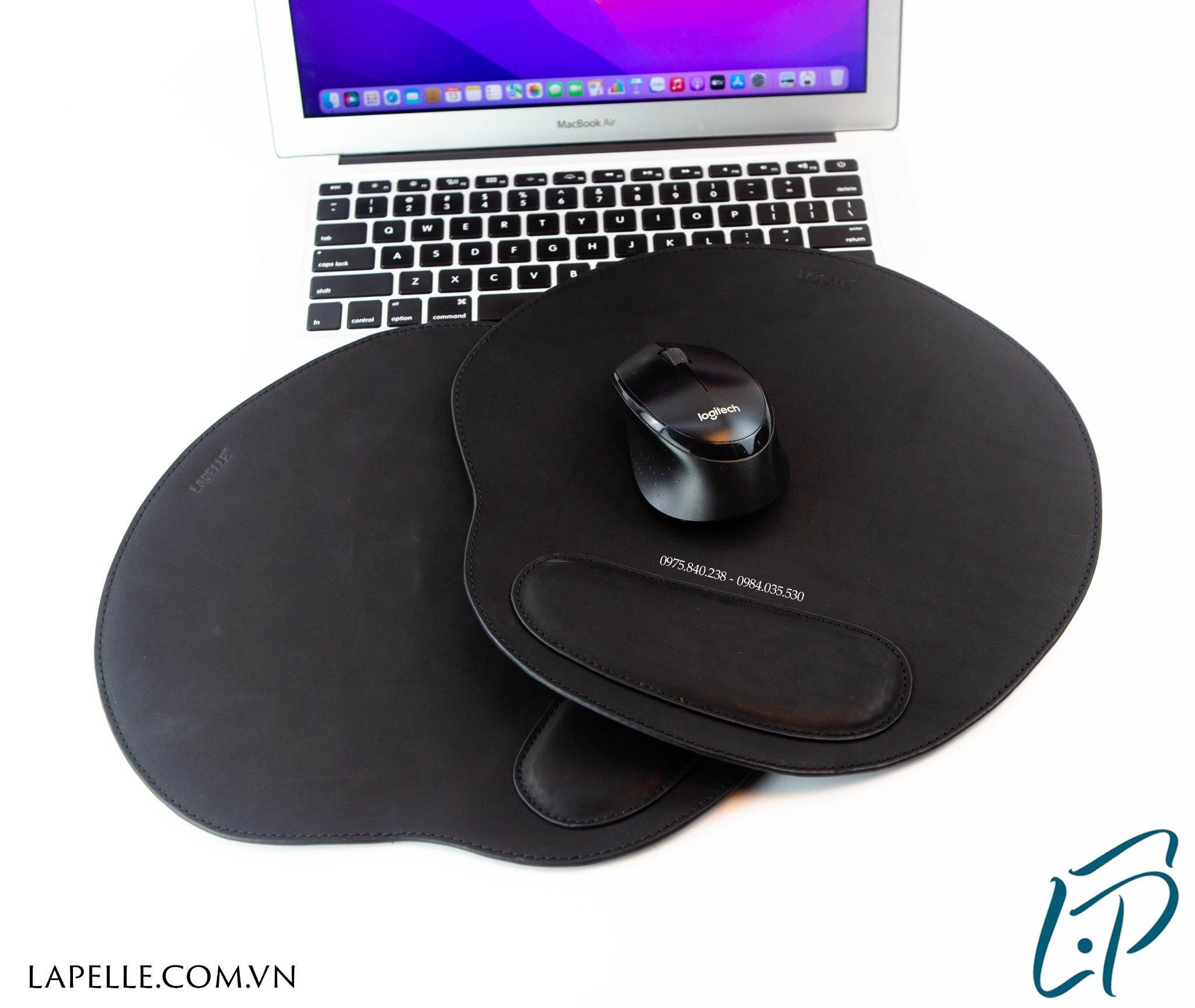  Bàn di chuột , miếng lót chuột bằng da bo thật có đệm kê tay Mouse Pads Leather LAPELLE 