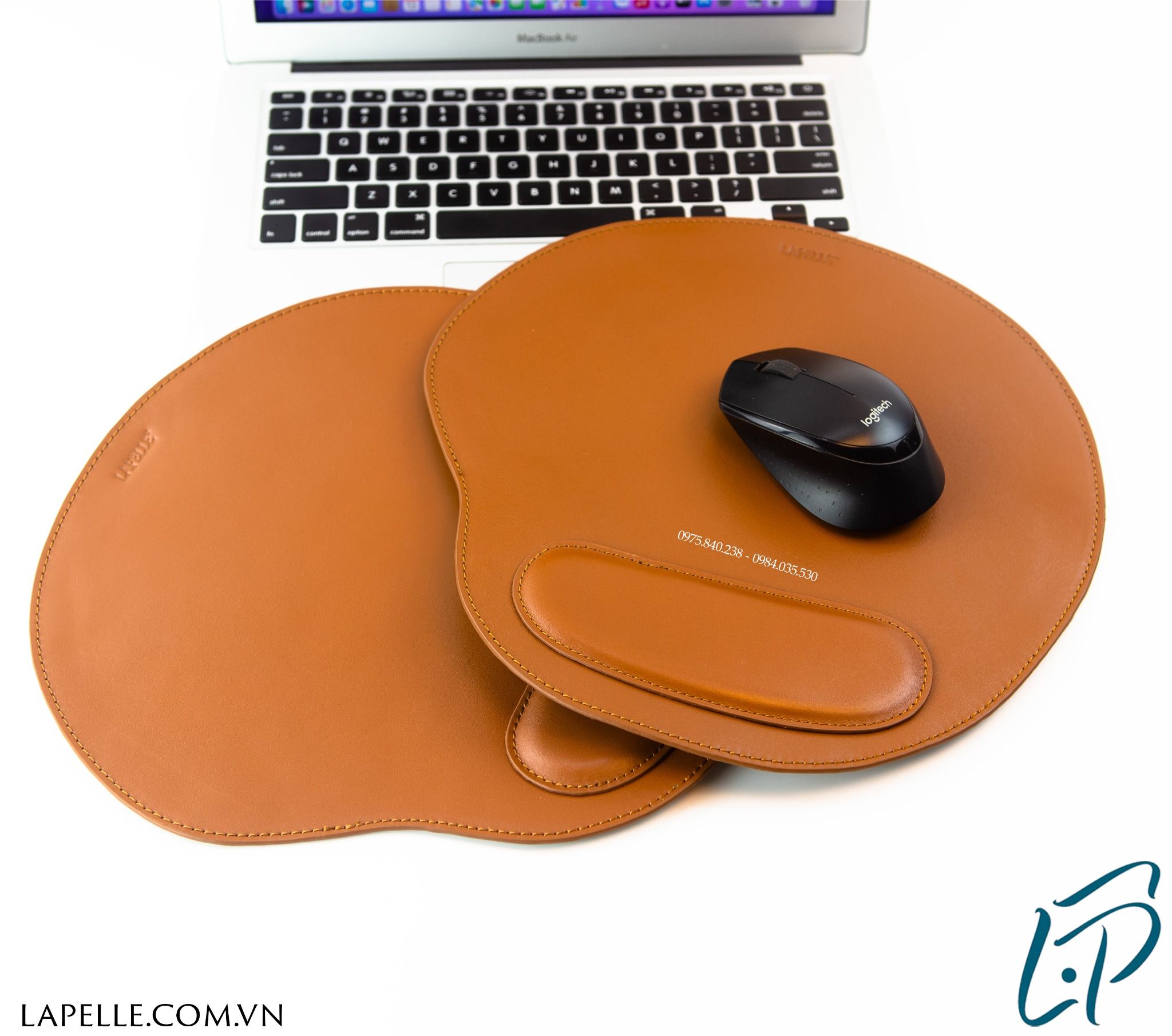  Bàn di chuột , miếng lót chuột bằng da bo thật có đệm kê tay Mouse Pads Leather LAPELLE 