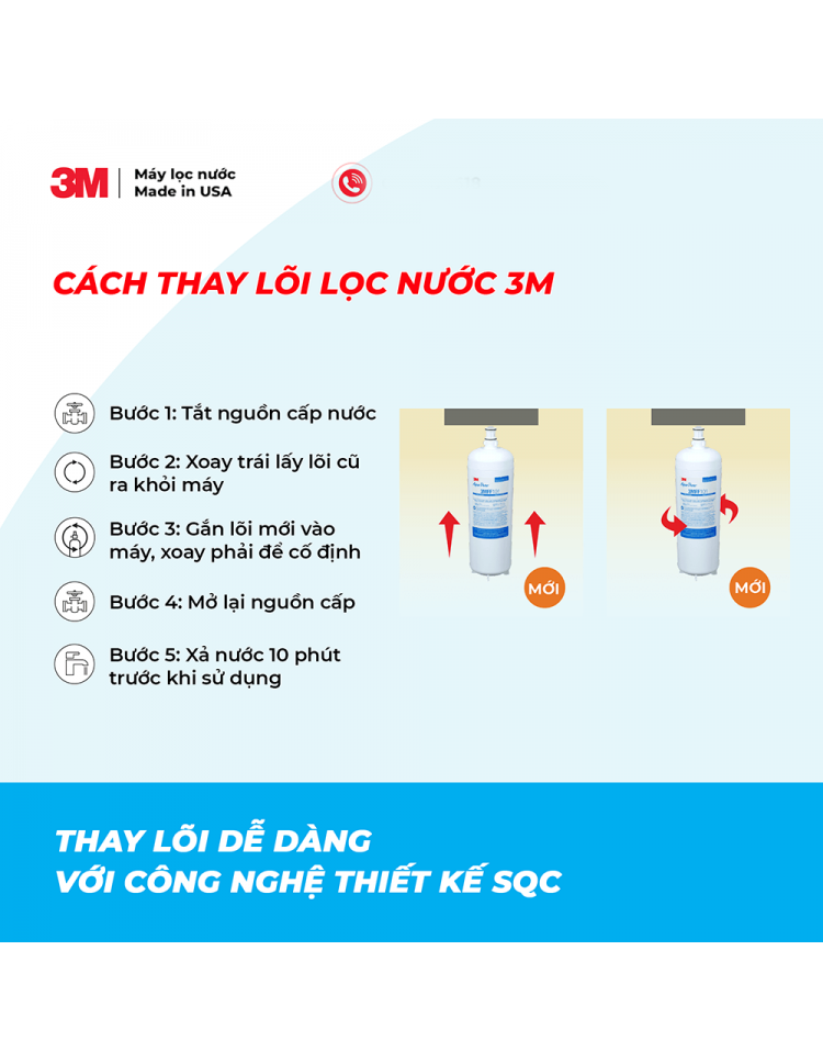 LÕI LỌC THAY THẾ DÙNG CHO MÁY LỌC NƯỚC 3M FF100 - 3M FF101