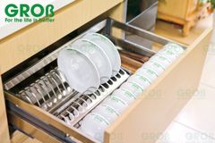 Kệ bát đĩa đa năng inox hộp - gắn cánh