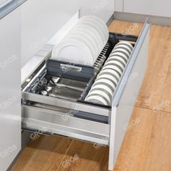 Kệ bát đĩa đa năng inox hộp - gắn cánh