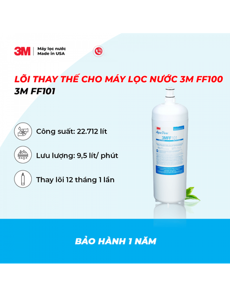 LÕI LỌC THAY THẾ DÙNG CHO MÁY LỌC NƯỚC 3M FF100 - 3M FF101