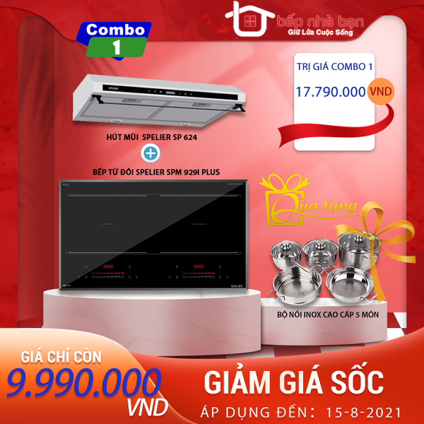 Combo 1: Bếp SPM 929I PLUS + Hút SP 624