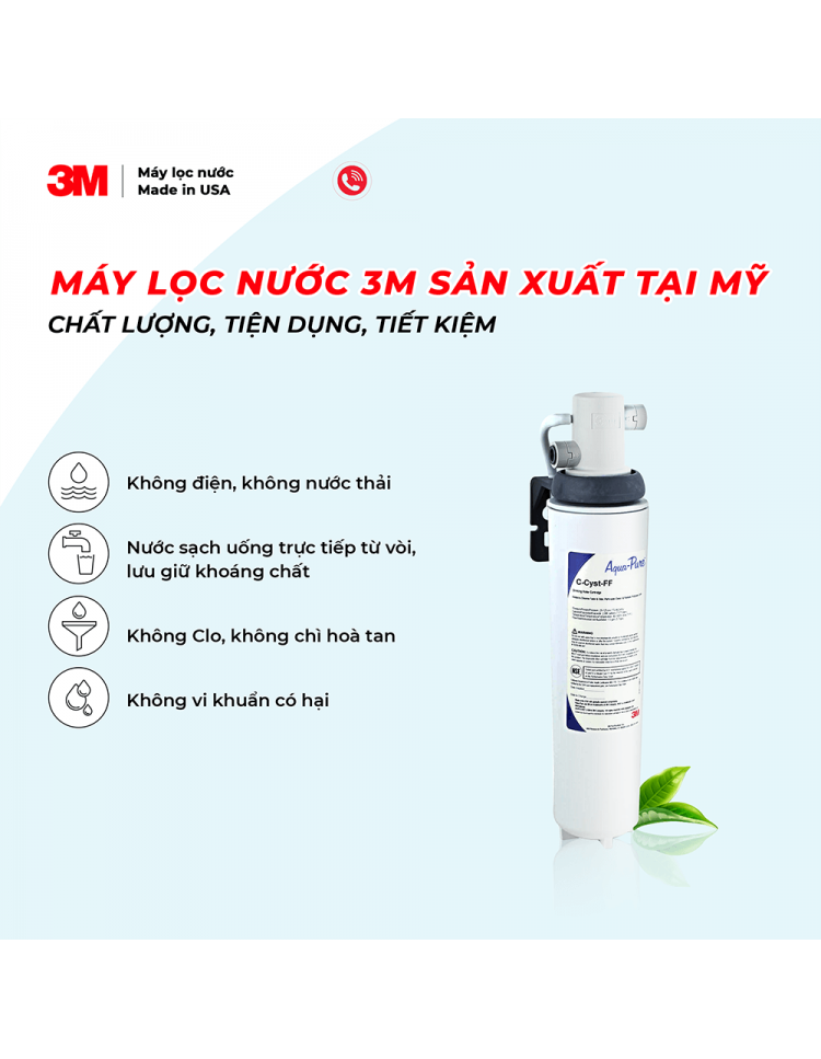 MÁY LỌC NƯỚC 3M LẮP DƯỚI BỒN RỬA - KHÔNG KÈM VÒI - 3M AP EASY CYST FF