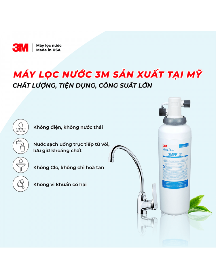 MÁY LỌC NƯỚC LẮP DƯỚI BỒN RỬA 3MFF100 + VÒI TEKA IN912 - 3M FF100