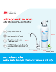 MÁY LỌC NƯỚC LẮP DƯỚI BỒN RỬA 3MFF100 + VÒI 3M - 3M FF10