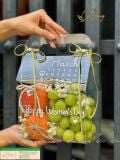 Túi mika trơn cắm hoa tươi, hoa len (1 chiếc) - THH0157