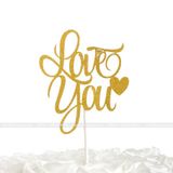 Topper chữ Love You  trang trí - PKK0040