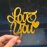 Topper chữ Love You  trang trí - PKK0040