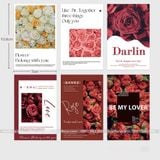 Thiệp 1 mặt hình Hoa hồng mẫu mới (1 set 60 chiếc) - PKK0068