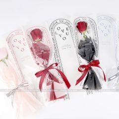 Giấy gói hoa 1 bông bóng kính hình vòm chữ Love You (1 xấp 20 cái) - GIA0075