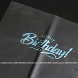 Giấy gói hoa bóng kính chữ Happy Birthday gói hoa tươi, hoa sáp (1 xấp 15 tờ) - GIA0077