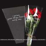 Túi trong suốt bọc hoa chữ Flowers Bring good mood - GIA0078