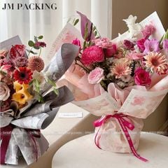 Giấy loang viền chữ chuyên gói hoa tươi, hoa sáp (1 tập 10 tờ) - GIA0103