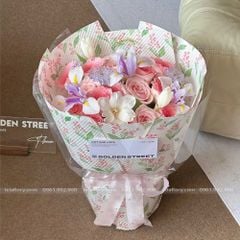 Giấy sần họa tiết gói hoa tươi, hoa sáp (1 xấp 10 tờ) - GIA0109