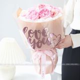 Giấy trong in chữ Love you gói hoa (xấp 15 tờ) - GIA0110