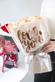Giấy trong in chữ Love you gói hoa (xấp 15 tờ) - GIA0110