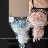 Giấy trái tim nhỏ gói hoa tươi, hoa sáp (tập 20 tờ) - GIA0118