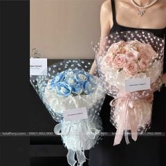 Giấy trái tim nhỏ gói hoa tươi, hoa sáp (tập 20 tờ) - GIA0118