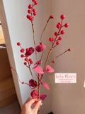 Cành đào đông giả có lá nhiều màu, hoa trang trí, decor nhà cửa - HOG0006