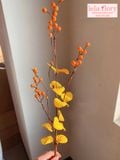 Cành đào đông giả có lá nhiều màu, hoa trang trí, decor nhà cửa - HOG0006