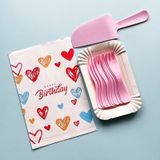 Bộ dao dĩa đĩa 10 phần, phụ kiện ăn bánh sinh nhật - MDD0004