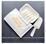 Bộ dao dĩa đĩa 10 phần, phụ kiện ăn bánh sinh nhật - MDD0004