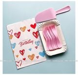 Bộ dao dĩa đĩa 10 phần, phụ kiện ăn bánh sinh nhật - MDD0004