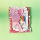 Bộ dao đĩa dĩa tròn kèm nến 10 phần - MDD0005