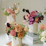 Hộp trụ mini size 12cm cắm hoa tươi, hoa sáp (không kèm hoa) - THH0161