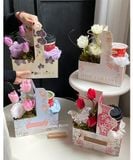 Túi giấy Kraff 2 ngăn cắm hoa và đựng trà sữa - THH0093