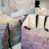 Túi vuông FLOWER hoa vintage dùng đựng bó hoa, đựng quà (1 chiếc) -THH0162