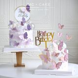 Que cắm hình bướm trang trí bánh - QCB0048