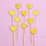 Set 50 que cắm nhũ hình tim và ngôi sao trang trí bánh sinh nhật (QCB0046/QCB0047)