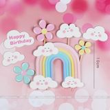 Set 8 que cắm hình cầu vồng trang trí bánh - QCB0049