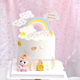 Set 8 que cắm hình cầu vồng trang trí bánh - QCB0049