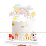 Set 8 que cắm hình cầu vồng trang trí bánh - QCB0049