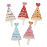 Set 9 que cắm hình mũ sinh nhật mini - QCB0060