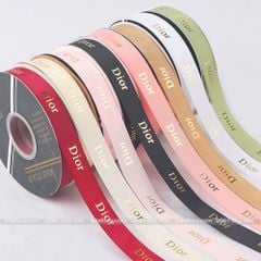 Ruy băng gân bản 2cm chữ Dior (cuộn 40y) - RUY0038