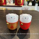 Mèo thần tài nhựa trang trí bình hoa Tết - MTT0002