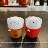 Mèo thần tài nhựa trang trí bình hoa Tết - MTT0002