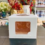 Hộp đựng bánh kem mặt mika màu xanh (kèm đế bánh) - THB0001