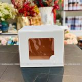 Hộp đựng bánh kem mặt mika màu xanh (kèm đế bánh) - THB0001