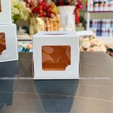 Hộp đựng bánh kem mặt mika màu xanh (kèm đế bánh) - THB0001