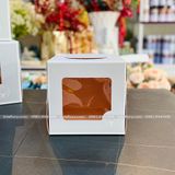 Hộp đựng bánh kem mặt mika màu xanh (kèm đế bánh) - THB0001